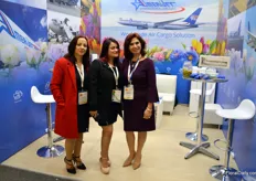 AmeriJet has been in Colombia since 2005, and offers cargo shipping services by road, air, and sea. At the photo Maritza Martinez, Katherine Prieto, and Gloria Clemencia.
